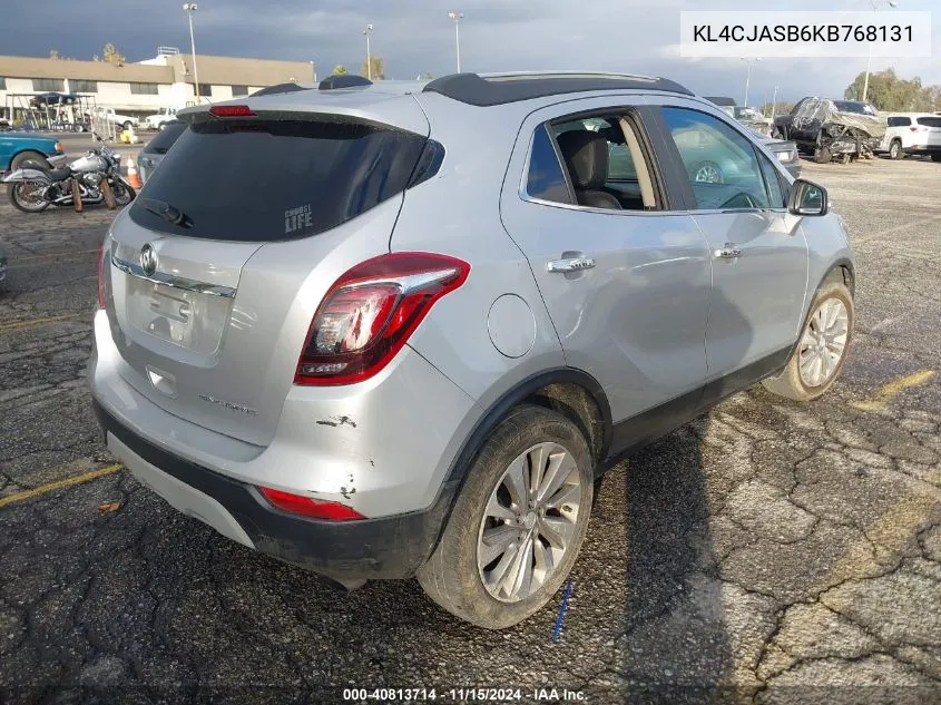 2019 Buick Encore Fwd Preferred VIN: KL4CJASB6KB768131 Lot: 40813714