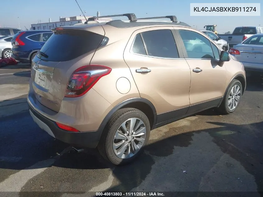 2019 Buick Encore Fwd Preferred VIN: KL4CJASBXKB911274 Lot: 40813803