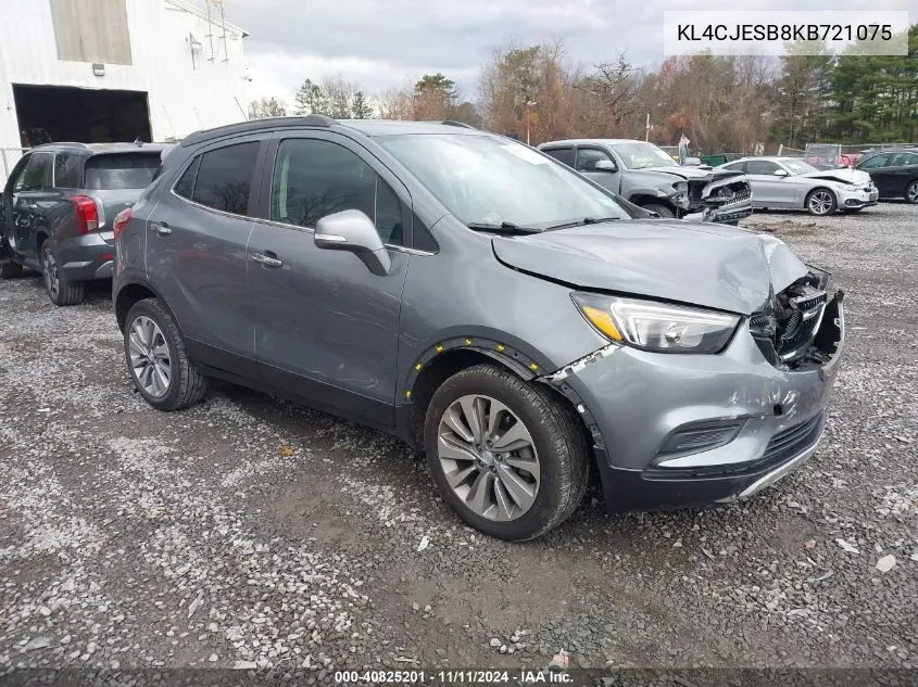 2019 Buick Encore Awd Preferred VIN: KL4CJESB8KB721075 Lot: 40825201