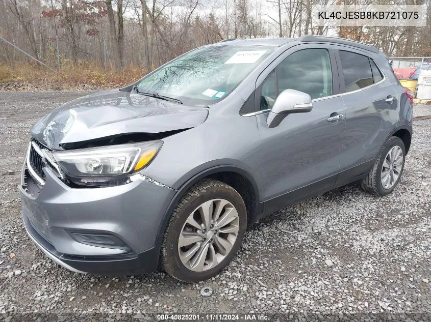 2019 Buick Encore Awd Preferred VIN: KL4CJESB8KB721075 Lot: 40825201