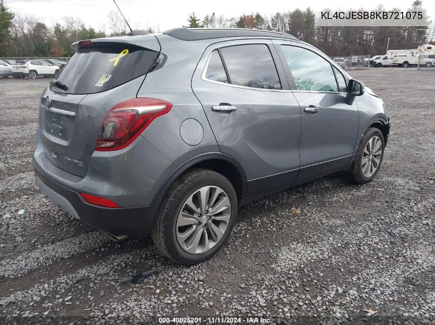 2019 Buick Encore Awd Preferred VIN: KL4CJESB8KB721075 Lot: 40825201