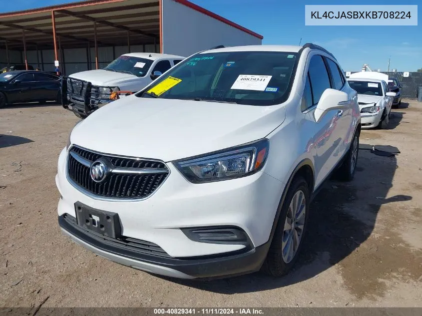 2019 Buick Encore Fwd Preferred VIN: KL4CJASBXKB708224 Lot: 40829341