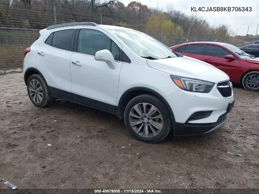 2019 Buick Encore Fwd Preferred VIN: KL4CJASB8KB706343 Lot: 40879008