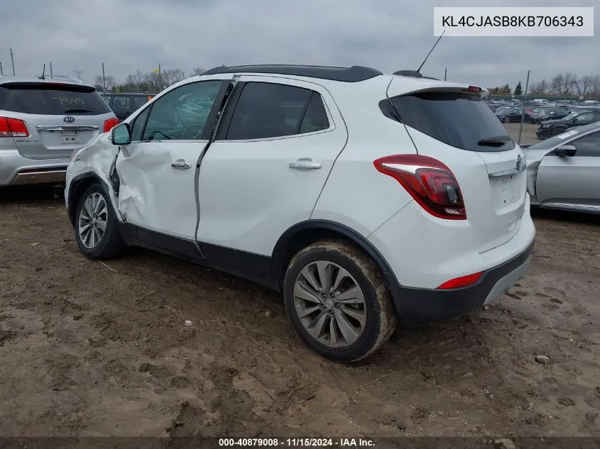 2019 Buick Encore Fwd Preferred VIN: KL4CJASB8KB706343 Lot: 40879008