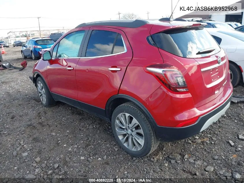 2019 Buick Encore Fwd Preferred VIN: KL4CJASB6KB952968 Lot: 40892225