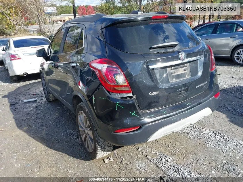 2019 Buick Encore Fwd Preferred VIN: KL4CJASB1KB703350 Lot: 40894476