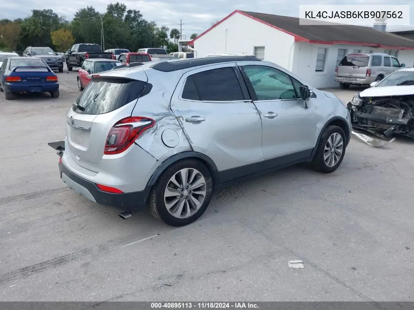 2019 Buick Encore Fwd Preferred VIN: KL4CJASB6KB907562 Lot: 40895113