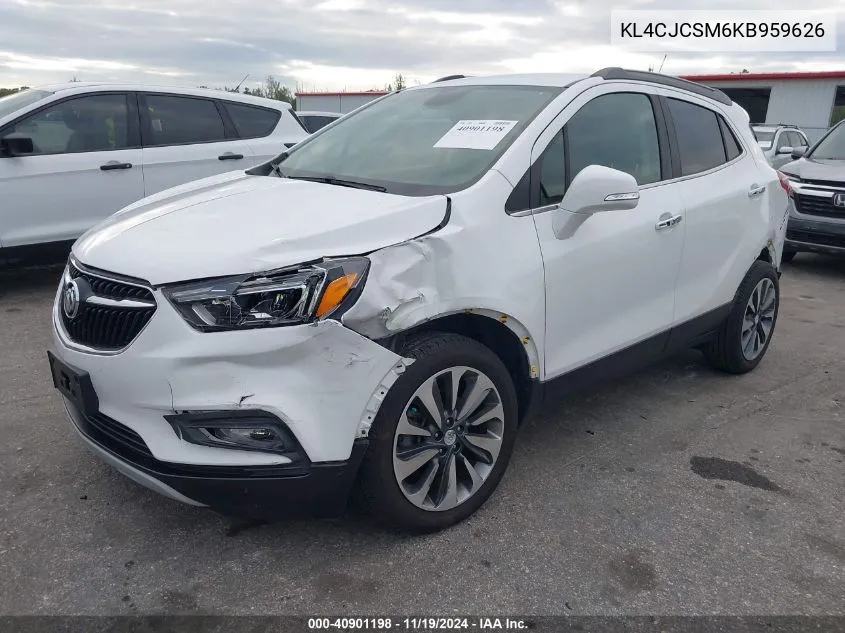 2019 Buick Encore Fwd Essence VIN: KL4CJCSM6KB959626 Lot: 40901198