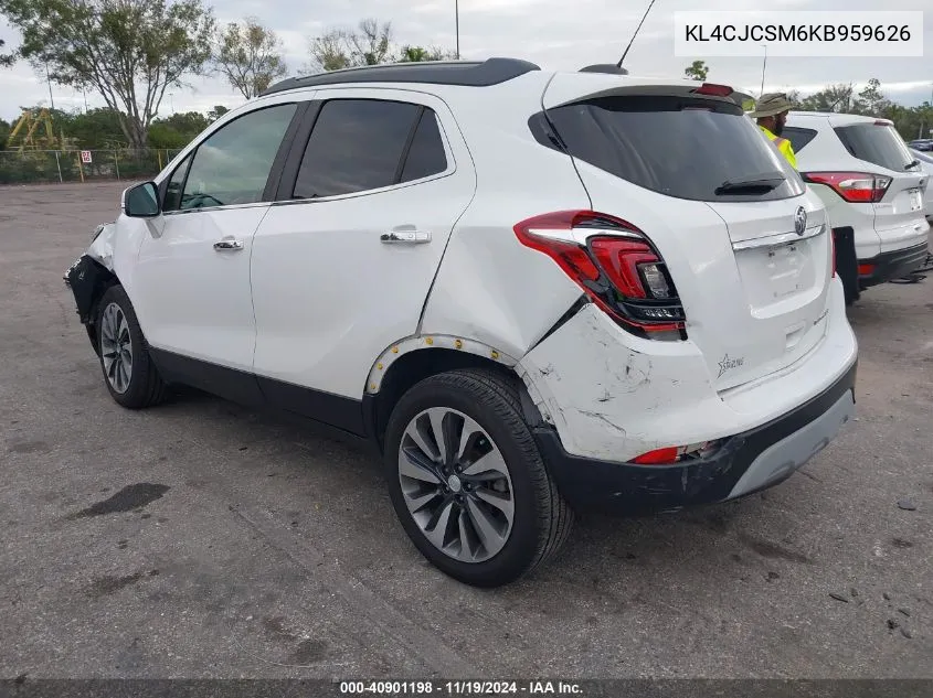 2019 Buick Encore Fwd Essence VIN: KL4CJCSM6KB959626 Lot: 40901198