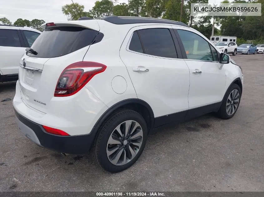 2019 Buick Encore Fwd Essence VIN: KL4CJCSM6KB959626 Lot: 40901198