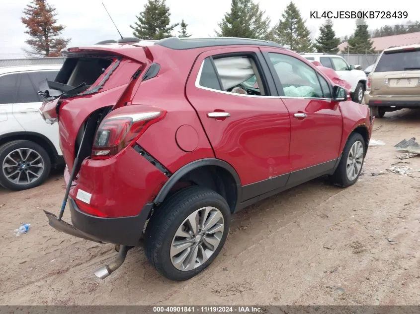 2019 Buick Encore Awd Preferred VIN: KL4CJESB0KB728439 Lot: 40901841