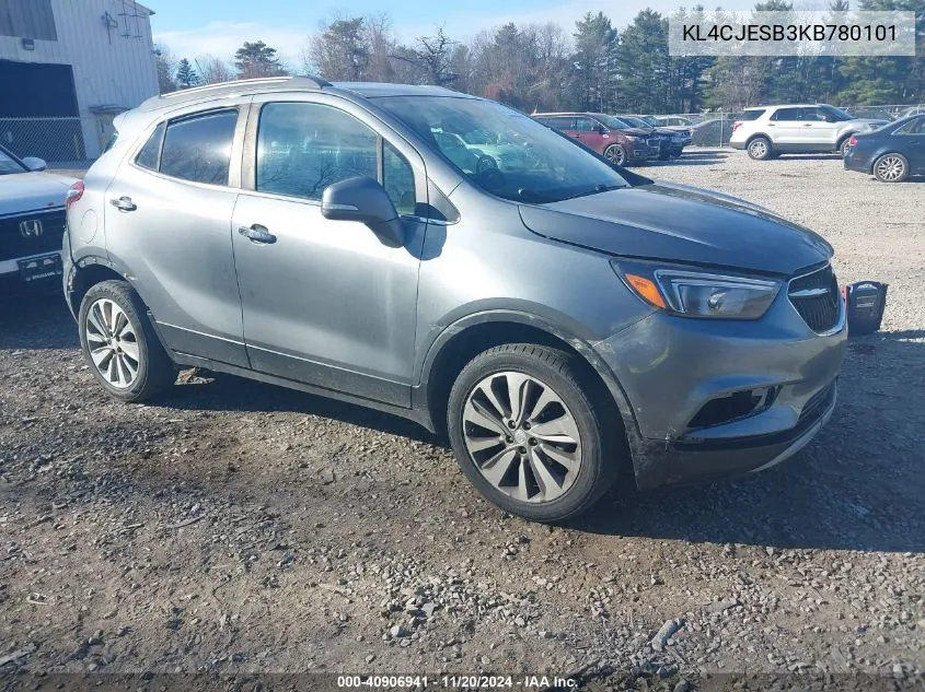 2019 Buick Encore Awd Preferred VIN: KL4CJESB3KB780101 Lot: 40906941