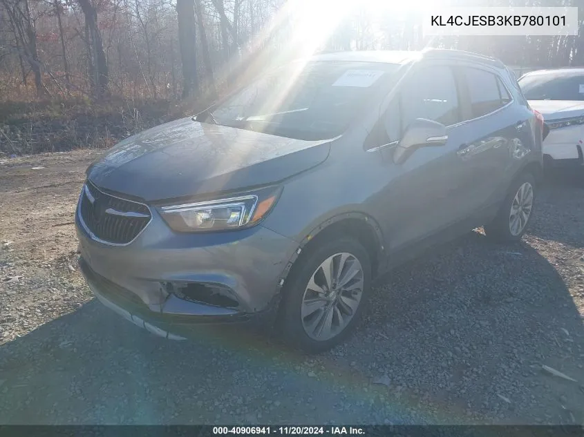 2019 Buick Encore Awd Preferred VIN: KL4CJESB3KB780101 Lot: 40906941