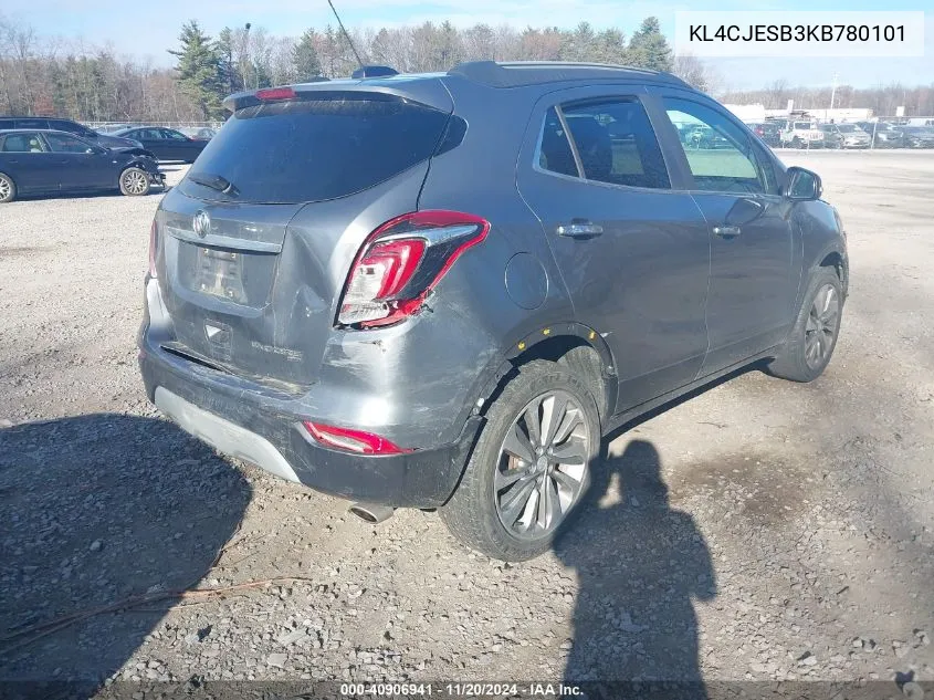 2019 Buick Encore Awd Preferred VIN: KL4CJESB3KB780101 Lot: 40906941