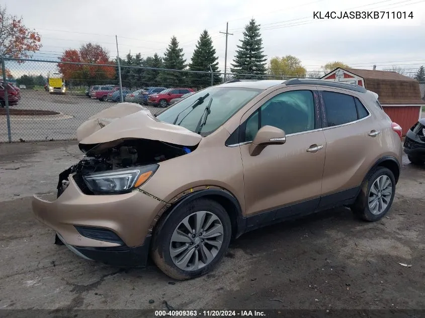 2019 Buick Encore Fwd Preferred VIN: KL4CJASB3KB711014 Lot: 40909363