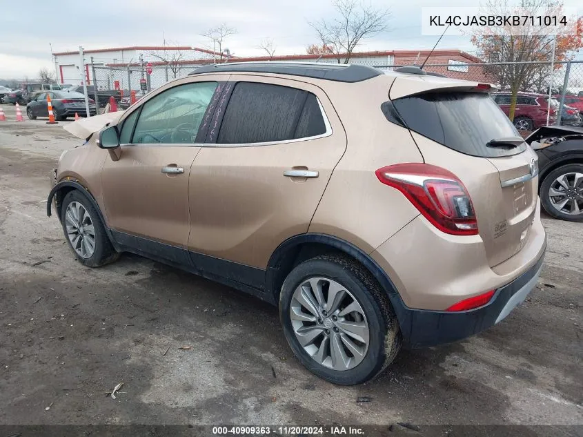 2019 Buick Encore Fwd Preferred VIN: KL4CJASB3KB711014 Lot: 40909363