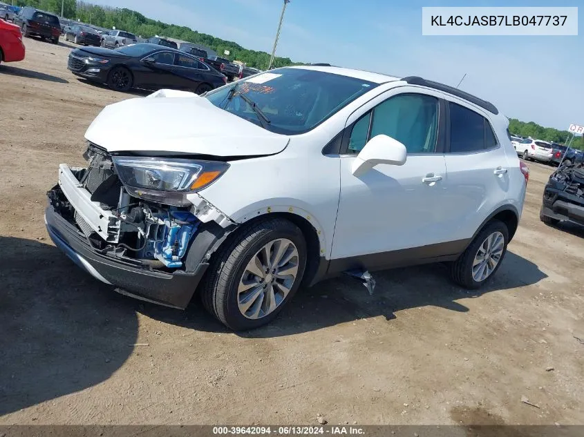 2020 Buick Encore Fwd Preferred VIN: KL4CJASB7LB047737 Lot: 39642094