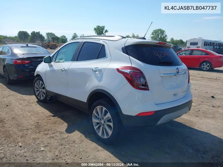 2020 Buick Encore Fwd Preferred VIN: KL4CJASB7LB047737 Lot: 39642094