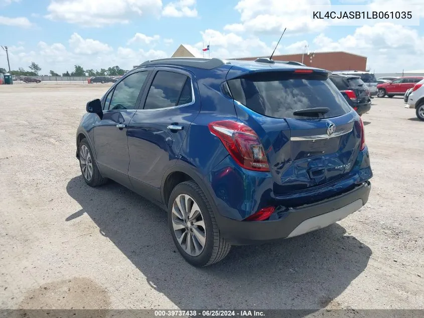 2020 Buick Encore Fwd Preferred VIN: KL4CJASB1LB061035 Lot: 39737438