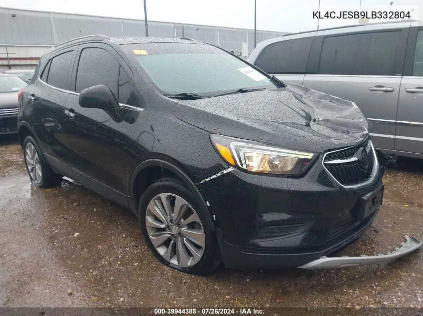 2020 Buick Encore Preferred VIN: KL4CJESB9LB332804 Lot: 39944385