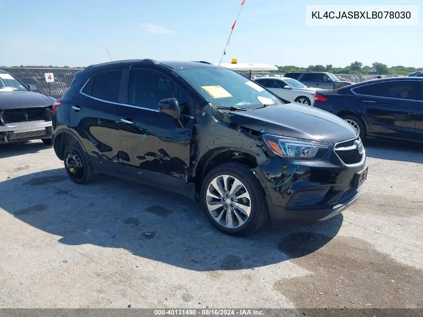 2020 Buick Encore Fwd Preferred VIN: KL4CJASBXLB078030 Lot: 40131490