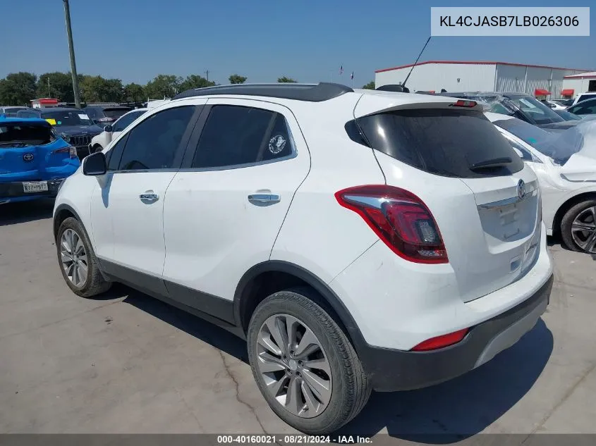 2020 Buick Encore Preferred VIN: KL4CJASB7LB026306 Lot: 40160021