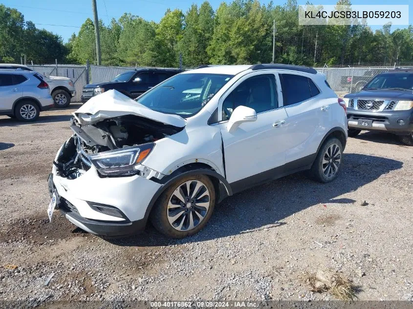 2020 Buick Encore Fwd Essence VIN: KL4CJCSB3LB059203 Lot: 40176862