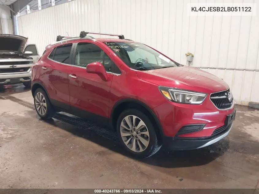 2020 Buick Encore Awd Preferred VIN: KL4CJESB2LB051122 Lot: 40243766