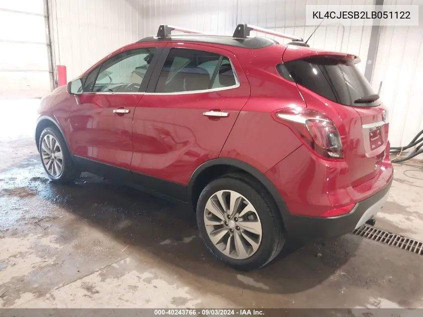 2020 Buick Encore Awd Preferred VIN: KL4CJESB2LB051122 Lot: 40243766