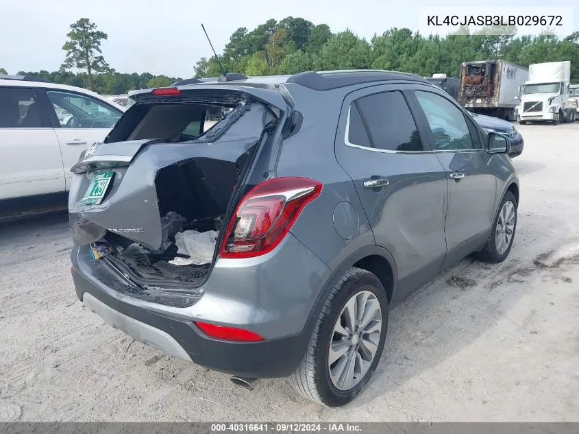 2020 Buick Encore Preferred VIN: KL4CJASB3LB029672 Lot: 40316641