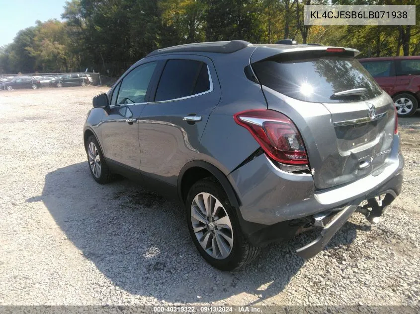 2020 Buick Encore Awd Preferred VIN: KL4CJESB6LB071938 Lot: 40319322