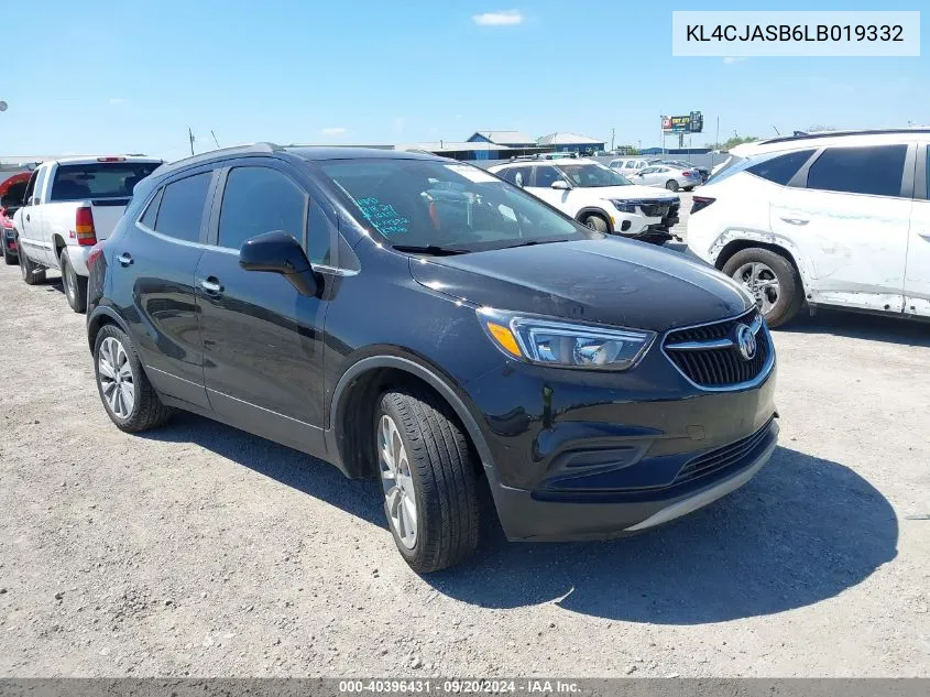 2020 Buick Encore Fwd Preferred VIN: KL4CJASB6LB019332 Lot: 40396431