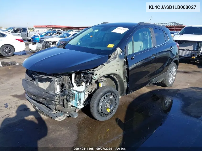 2020 Buick Encore Fwd Preferred VIN: KL4CJASB1LB008027 Lot: 40411305