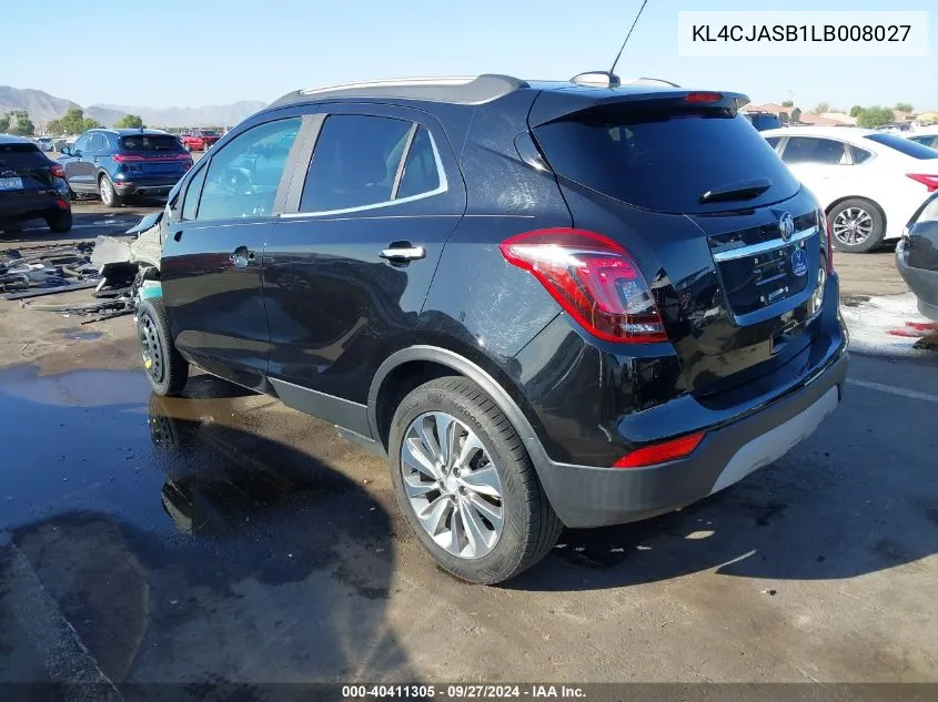 2020 Buick Encore Fwd Preferred VIN: KL4CJASB1LB008027 Lot: 40411305