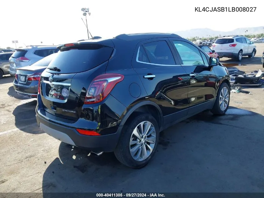 2020 Buick Encore Fwd Preferred VIN: KL4CJASB1LB008027 Lot: 40411305