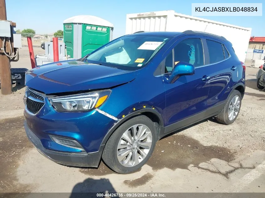 2020 Buick Encore Fwd Preferred VIN: KL4CJASBXLB048834 Lot: 40426735