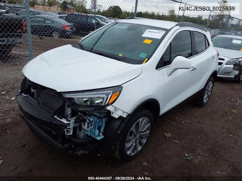 2020 Buick Encore Awd Preferred VIN: KL4CJESB0LB025635 Lot: 40444357