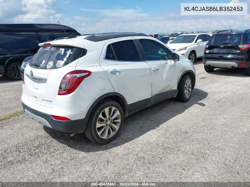 2020 Buick Encore Fwd Preferred VIN: KL4CJASB6LB352453 Lot: 40475941