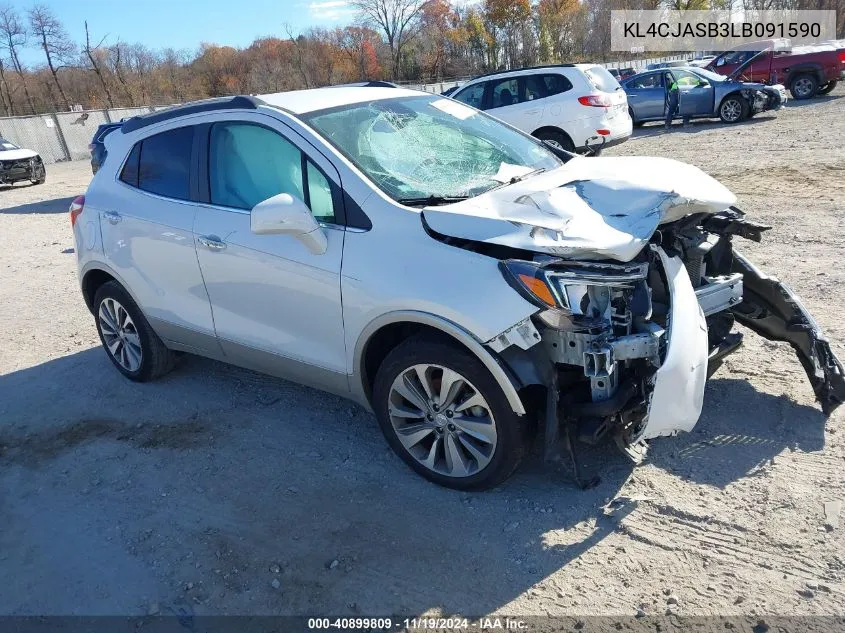 2020 Buick Encore Fwd Preferred VIN: KL4CJASB3LB091590 Lot: 40899809