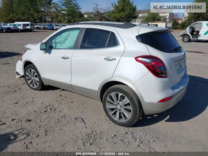 2020 Buick Encore Fwd Preferred VIN: KL4CJASB3LB091590 Lot: 40899809