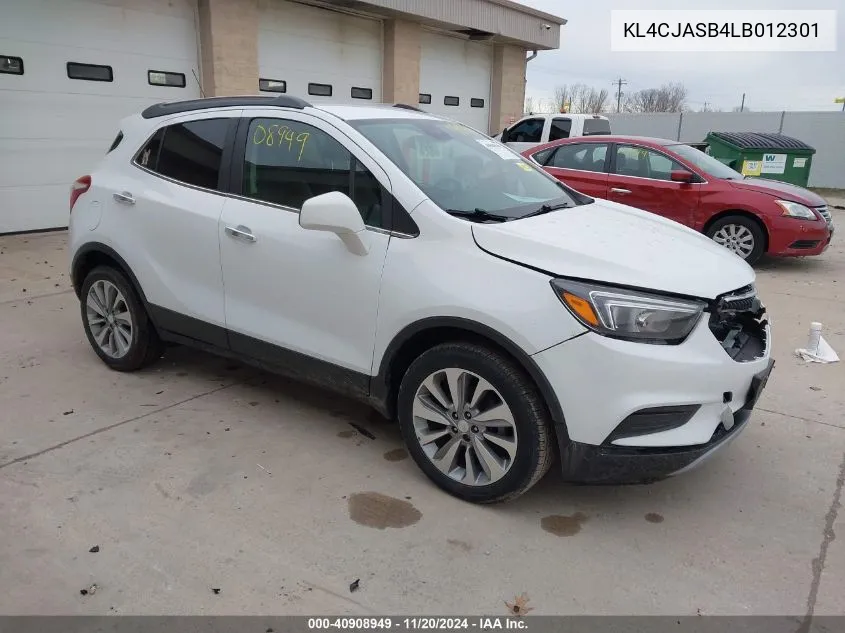 2020 Buick Encore Fwd Preferred VIN: KL4CJASB4LB012301 Lot: 40908949