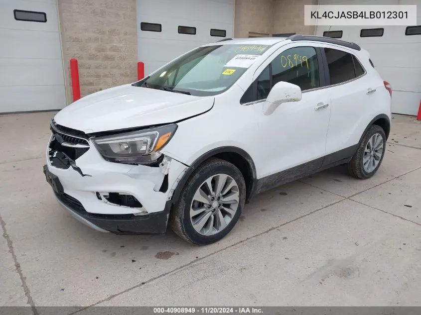 2020 Buick Encore Fwd Preferred VIN: KL4CJASB4LB012301 Lot: 40908949