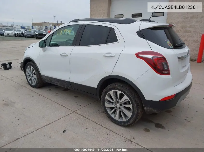 2020 Buick Encore Fwd Preferred VIN: KL4CJASB4LB012301 Lot: 40908949