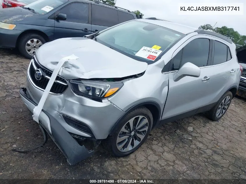 2021 Buick Encore Fwd Preferred VIN: KL4CJASBXMB317741 Lot: 39781498