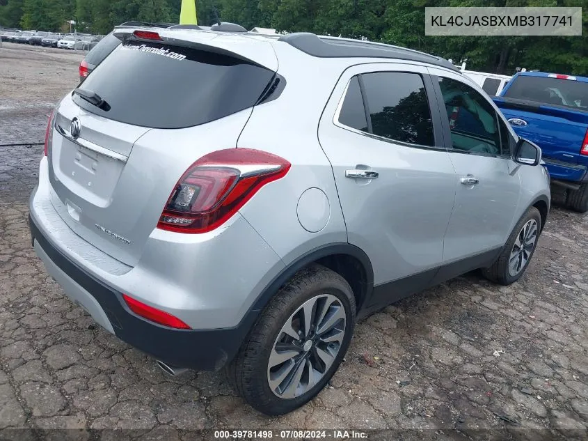 2021 Buick Encore Fwd Preferred VIN: KL4CJASBXMB317741 Lot: 39781498