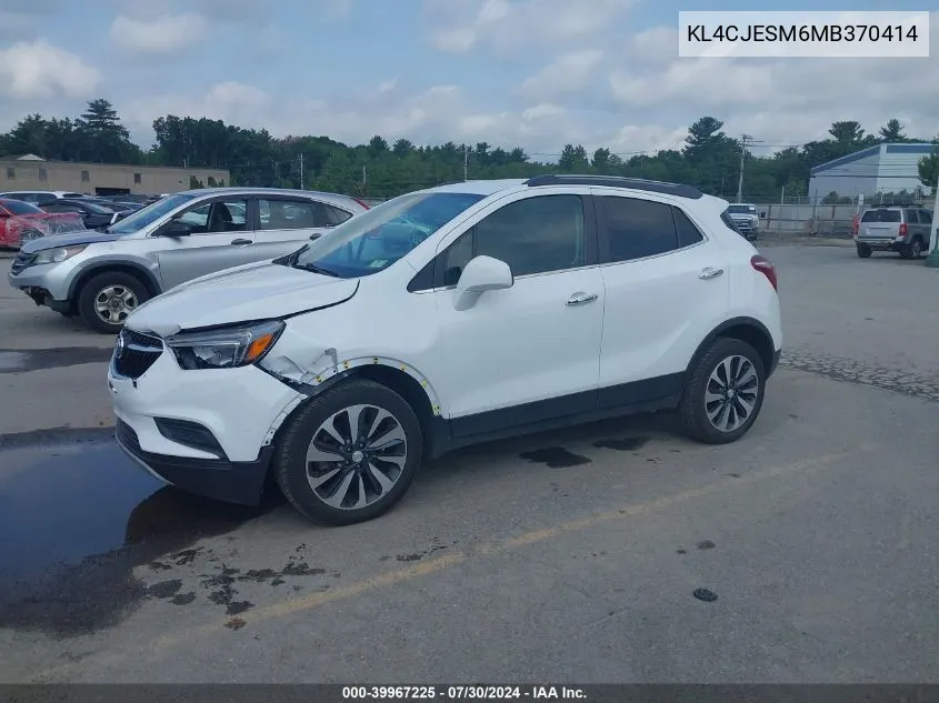 2021 Buick Encore Awd Preferred VIN: KL4CJESM6MB370414 Lot: 39967225