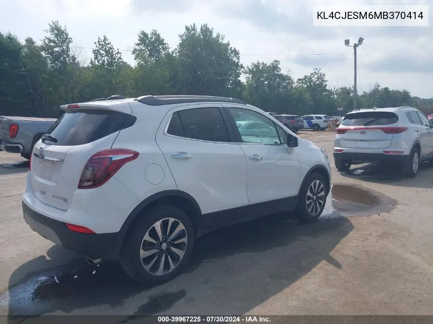 2021 Buick Encore Awd Preferred VIN: KL4CJESM6MB370414 Lot: 39967225