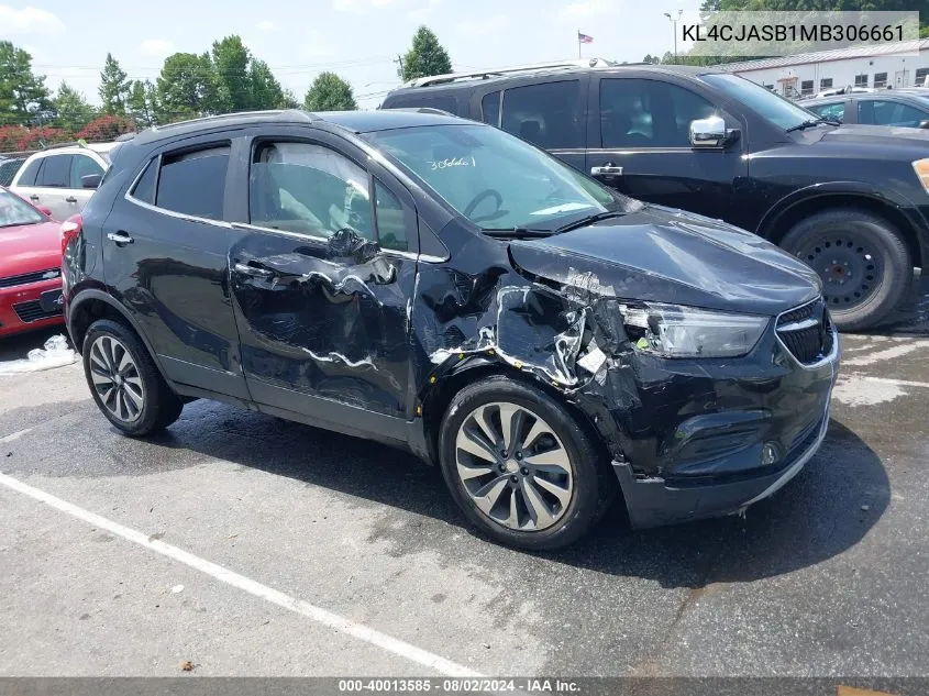 2021 Buick Encore Fwd Preferred VIN: KL4CJASB1MB306661 Lot: 40013585