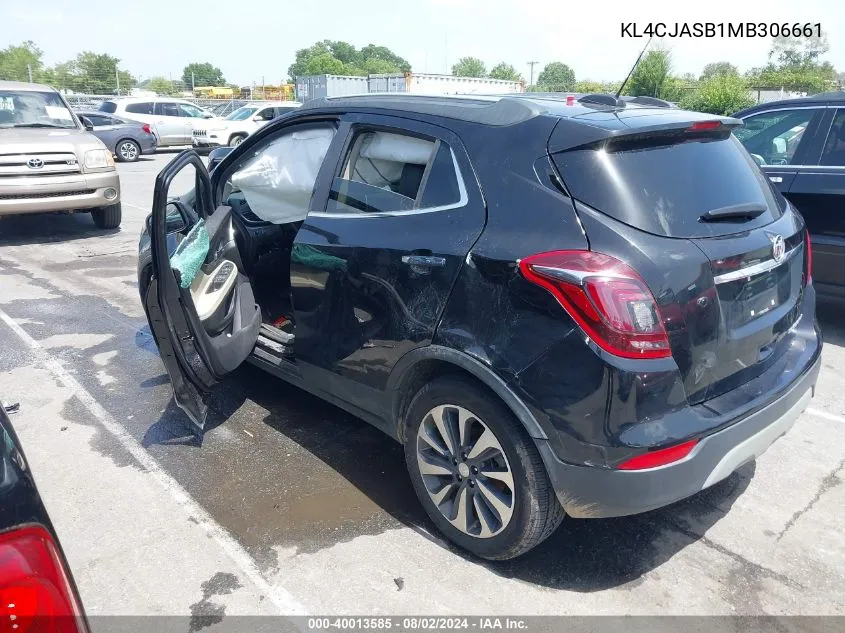 2021 Buick Encore Fwd Preferred VIN: KL4CJASB1MB306661 Lot: 40013585