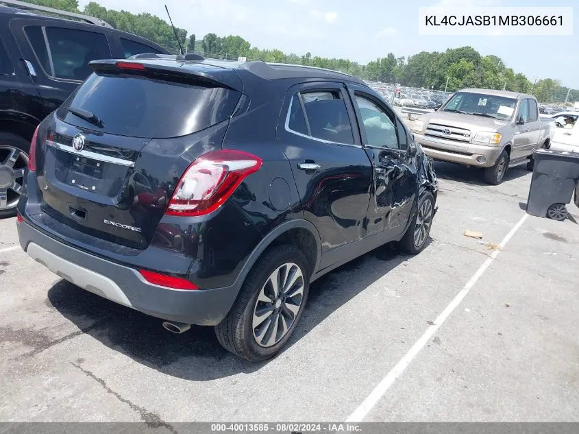 2021 Buick Encore Fwd Preferred VIN: KL4CJASB1MB306661 Lot: 40013585